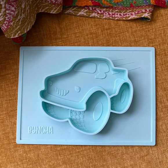 Buncha for Babies Other - Buncha for Babies silicone monster truck toddler plate aqua blue